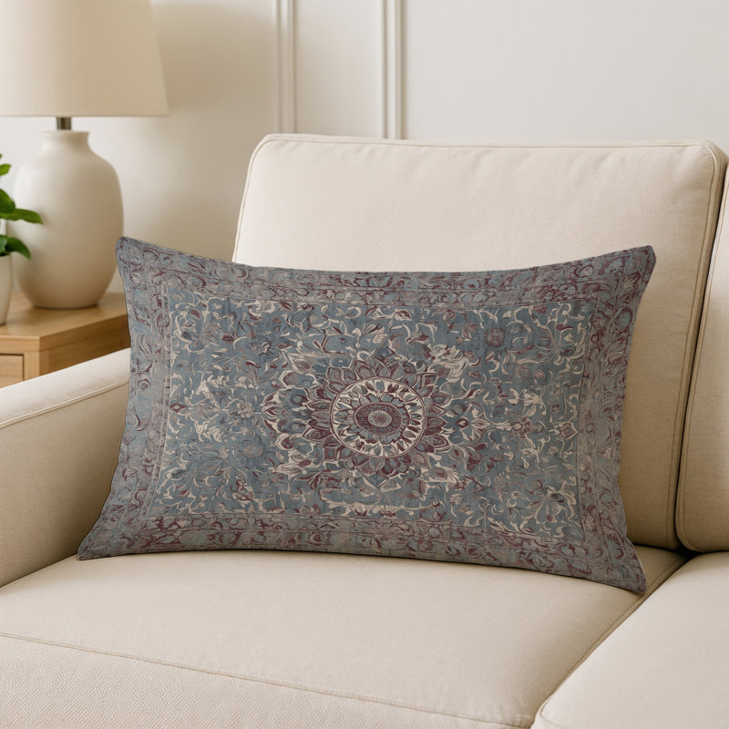 Coussin décoratif intérieur / extérieur gris Modern Modern, Oriental gris, Rectangle H 20 po x l 14 po