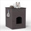 Enceinte en bois pour litière pour chat et niche avec tiroir, table d'appoint, table de chevet, brun-8692483
