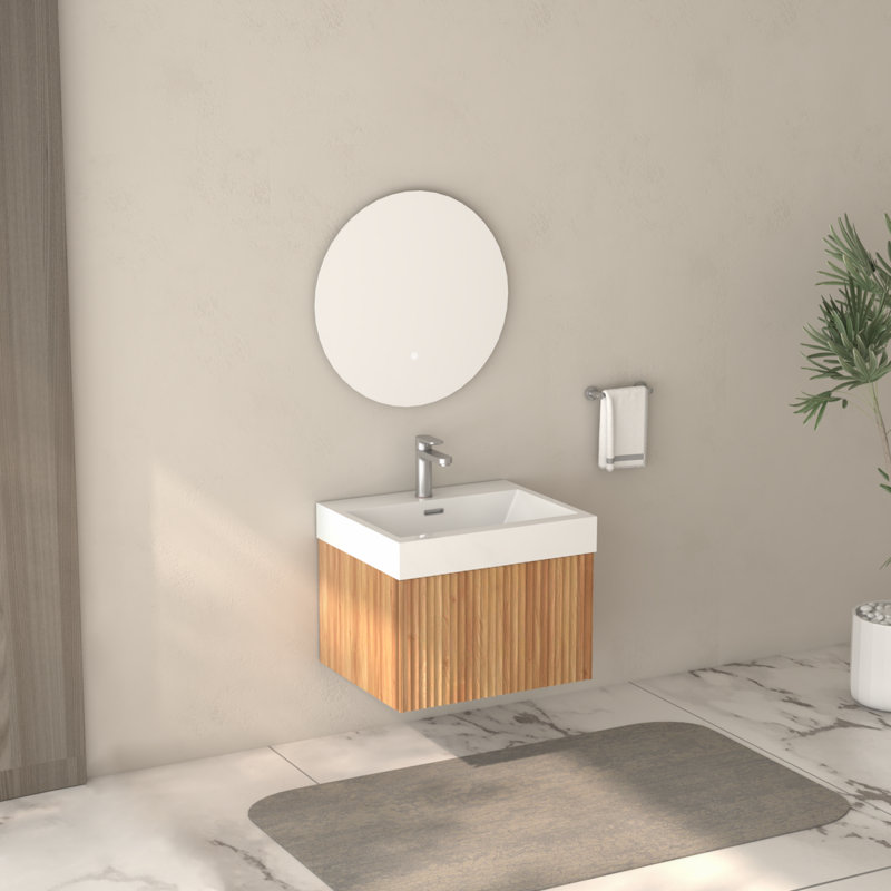 Meuble-lavabo peu encombrant, contreplaqué, minimaliste moderne, idéal pour les petites salles de bain