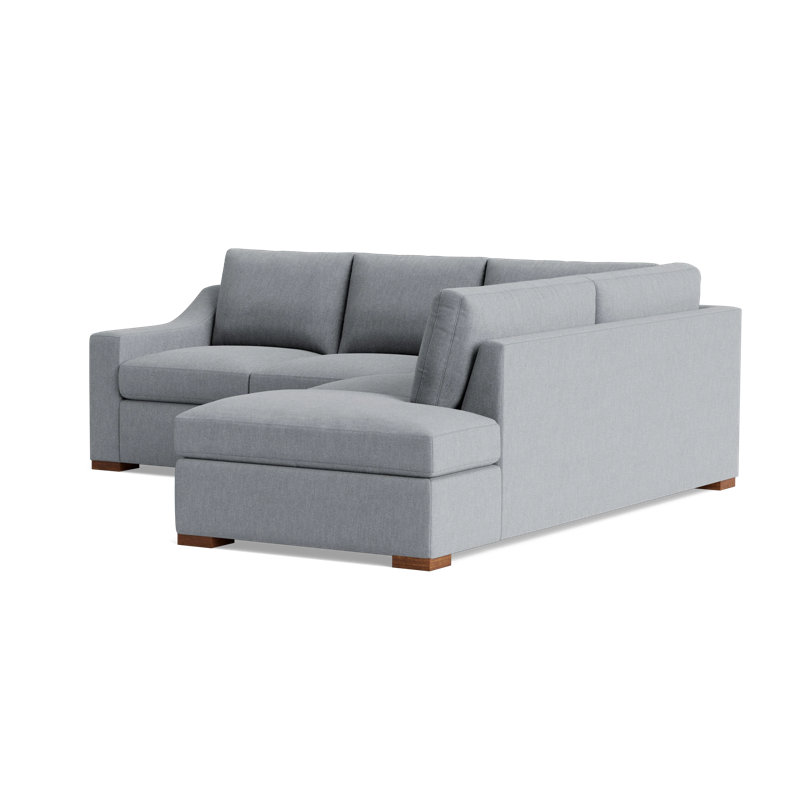 Lucca Corner Sectional, Performance Weave - Zinc, Right Hand Facing