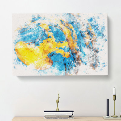 Yellow Jellyfish - Wrapped Canvas