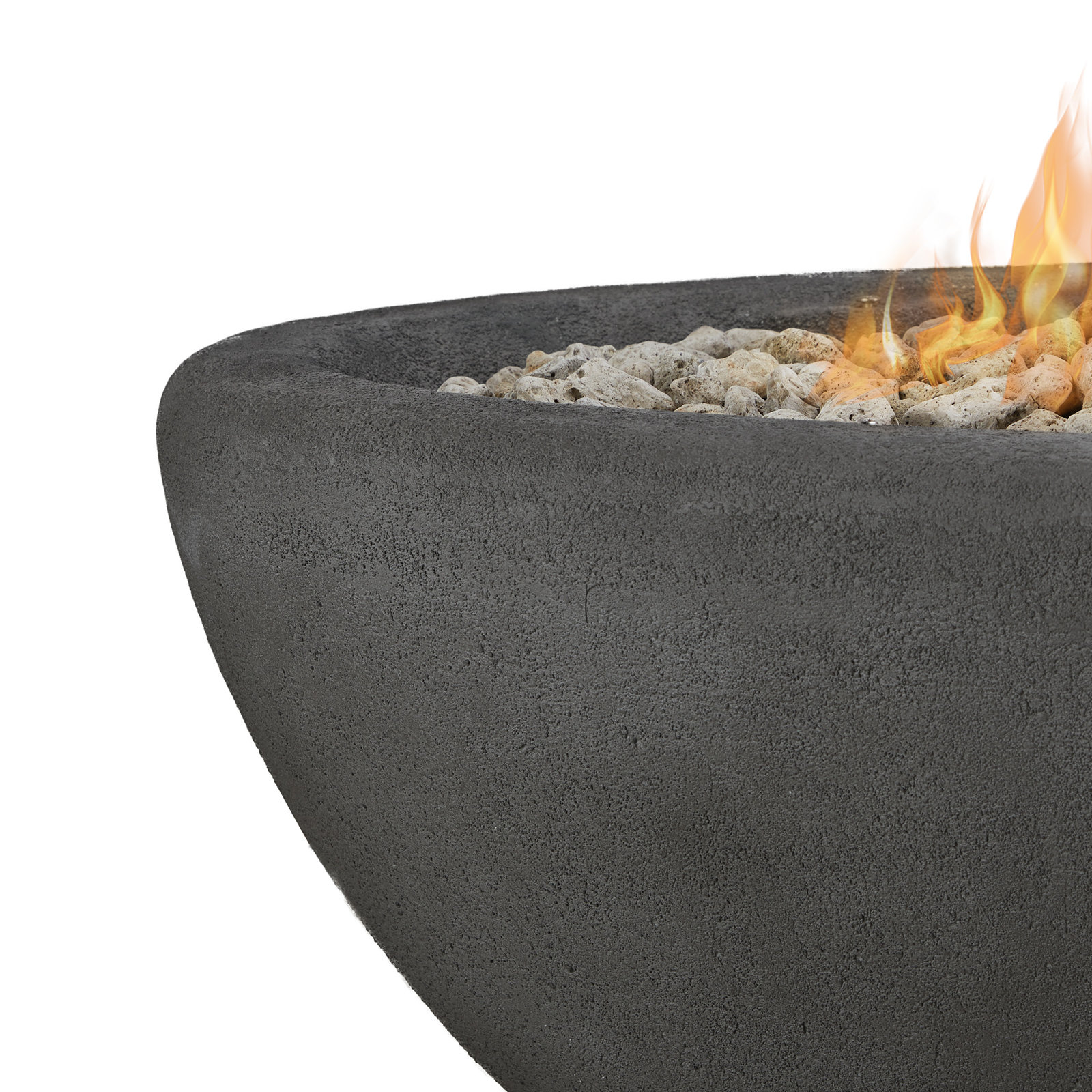 Riverside Oval Fire Pit, Shale, 17.25" H x 58" W x 32.25" D