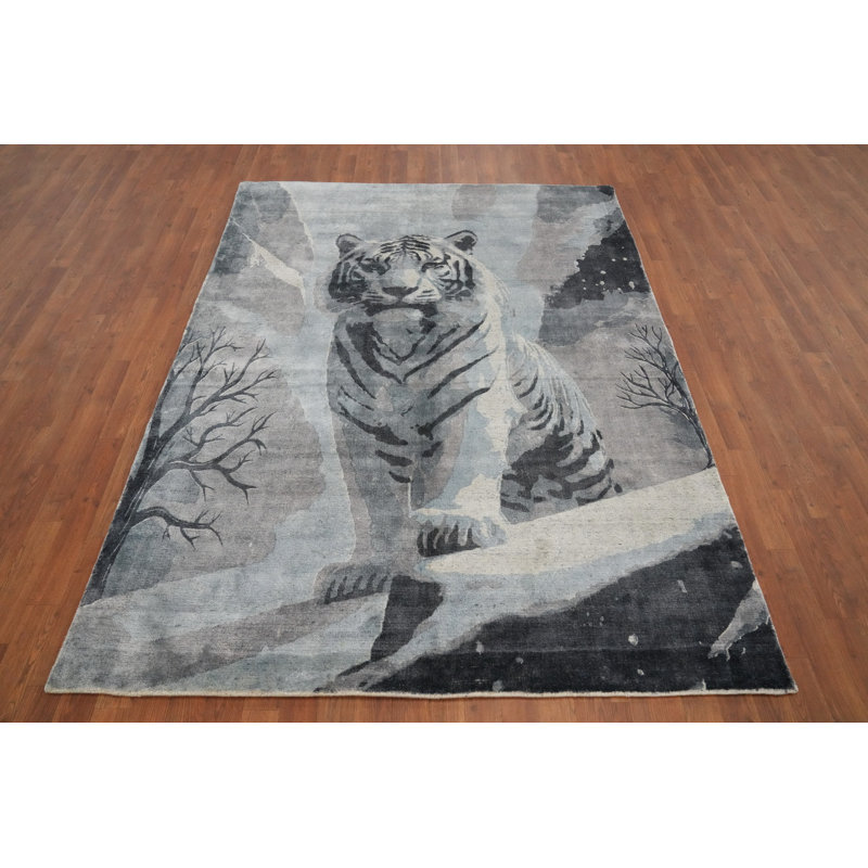 Tapis Elegant Tiger Design 6 x 8 Élégance mystique pour votre salon