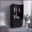 Armoire Taly avec portes doubles, 3 tiroirs et tringle suspendue noir Taly-1478299569