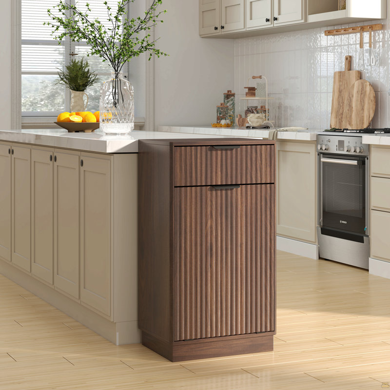 Armoire à recyclage de déchets en bois 10 gallons