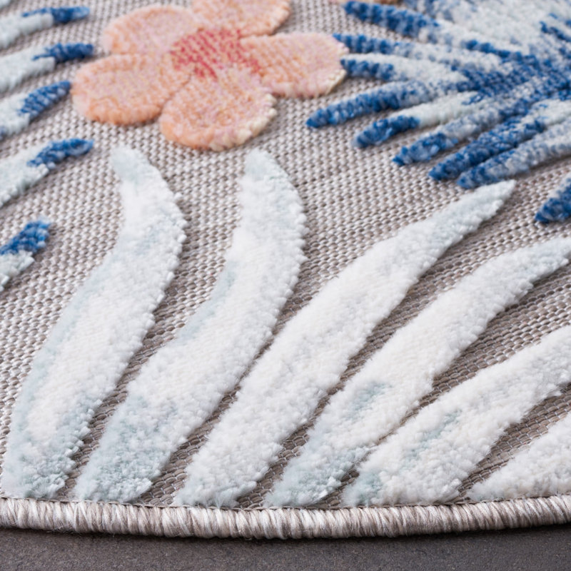 Souder Performance Floral Indoor/Outdoor Area Rug, Rectangle 9' x 12'