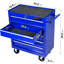 5 Drawers Workshop Tool Trolley With Bearing Slides And Lock, Blue Drawer Cabinet Lock 4 Wheels For Garage, Glow-1281834776
