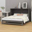 Grand lit escamotable avec station de charge intégrée, cadre de lit escamotable en bois avec tiroir