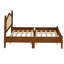 Très grand lit avec tête de lit en rotin, structure en bois aggloméré, chambre à coucher moderne