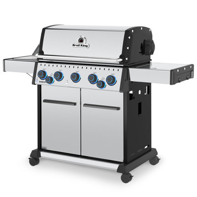Baron S 590 Pro IR 5-Burner Natural Gas Grill in Stainless Steel with Side Burner and Rear Rotisserie Burner