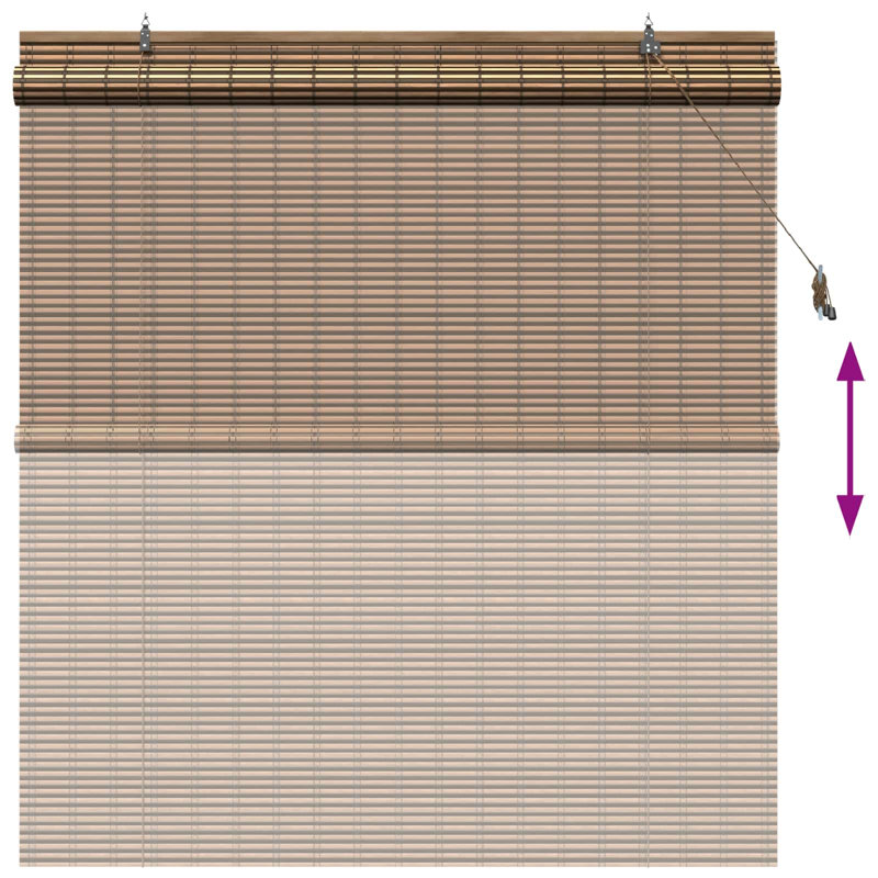 Bamboo Roller shade, 70 cm W x 160 cm L