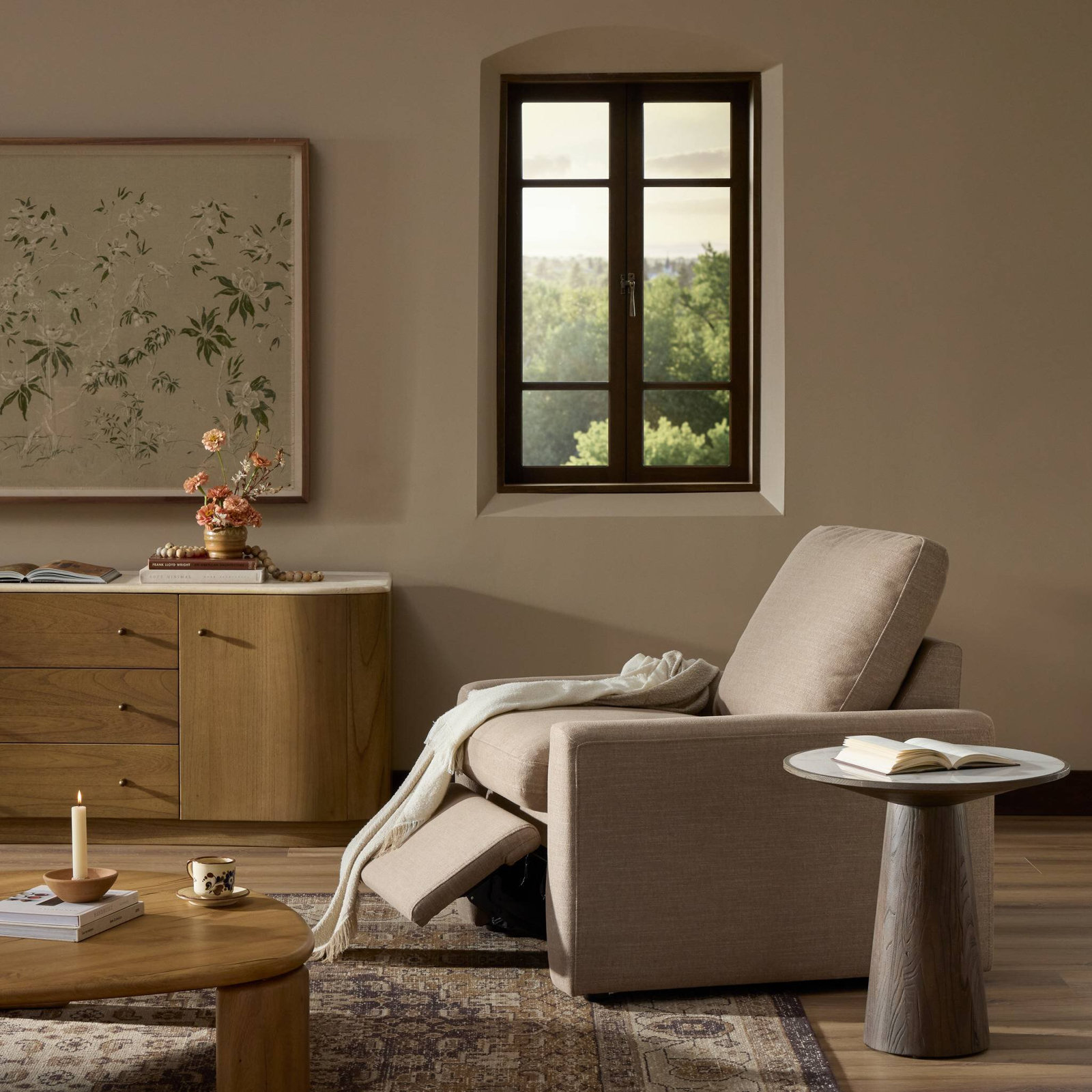 Kenne Recliner, Polyester Blend, Crypton Nomad Taupe
