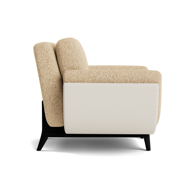 Regatta Chair, Berber - Dune/Greenwich Performance Leather- Cream, Black