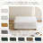 Maelina Upholstered Beige Square Corduroy Ottoman with Solid Wood Legs, Single Ottoman Modular Part For Sectional Sofa-694814588