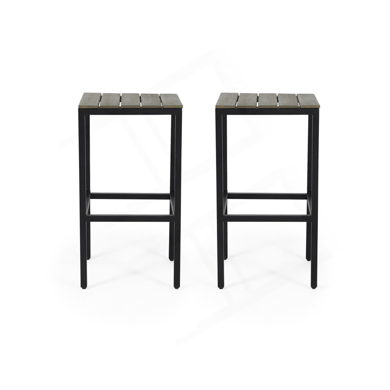 Tabouret EZRA, Gris/noir
