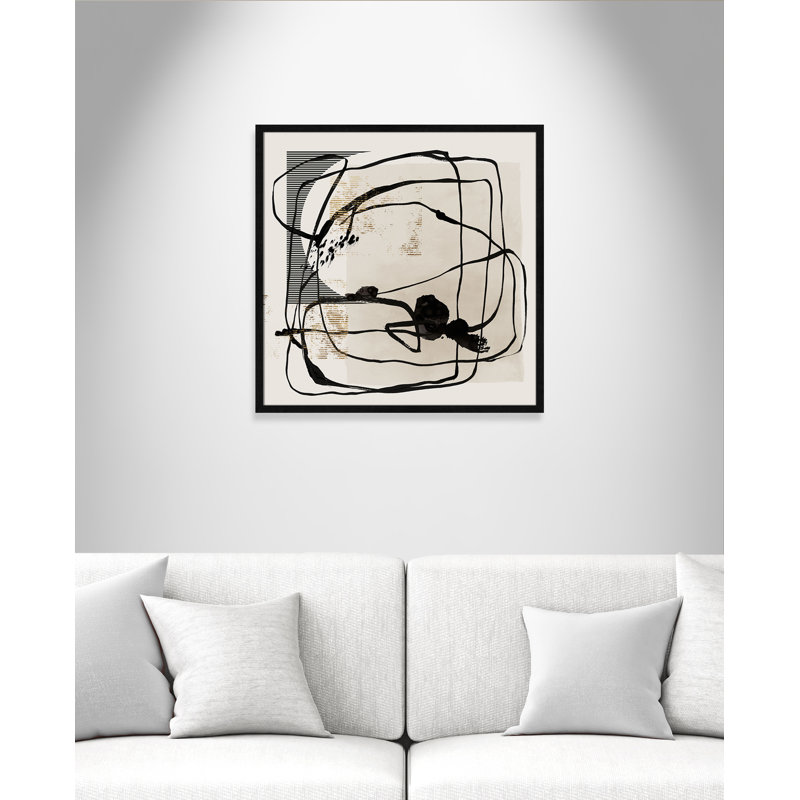 «Blot II» par Isabelle Z, 27.5'' W x 27.5'' H, Framed Print, Grain de bois noir