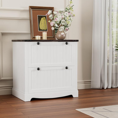 2-Drawer Lateral File Cabinet, Wood, Fits A4/Letter/Legal Hanging Files, Rustic Style for Home Office or Living Room