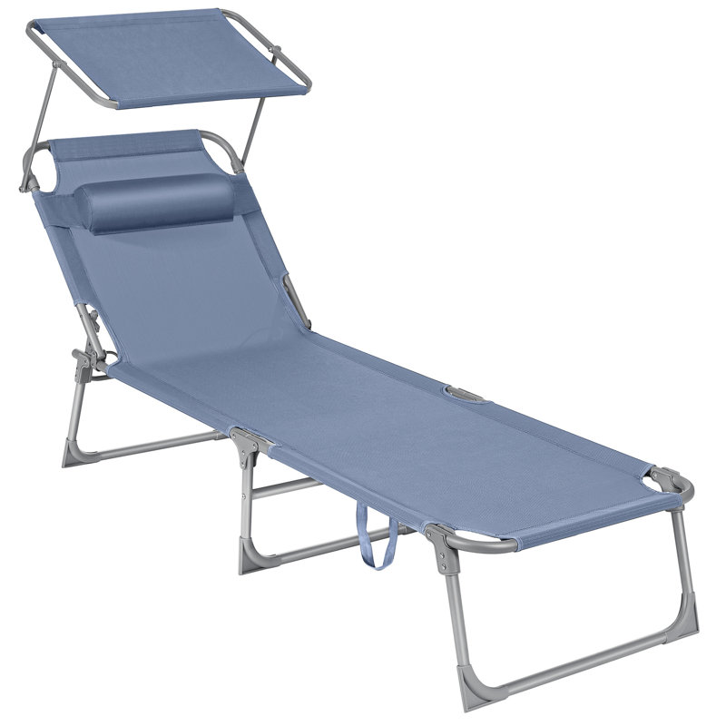 Salerna 193cm Long Single Chaise, Blue