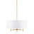 5-Light White Drum Shade Chandelier