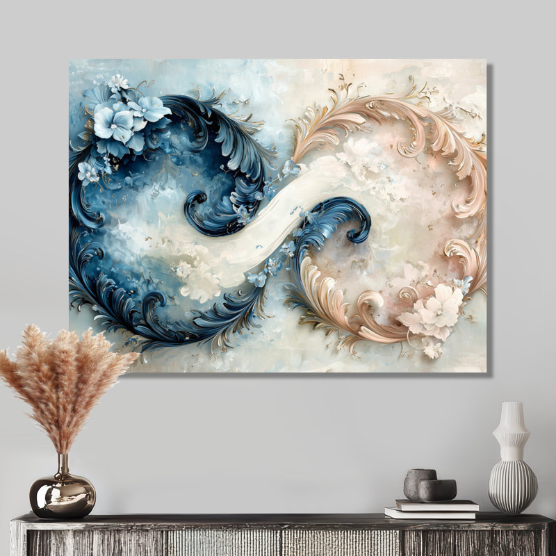 Crashing Coastal Spirals Of Waves II - abstrait en spirale, décoration murale en métal, H 30 po x l 40 po