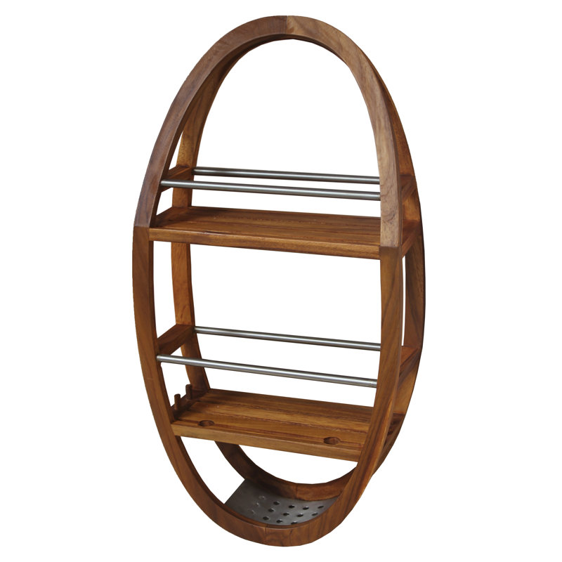 Teak and Stainless Steel Shower Caddy