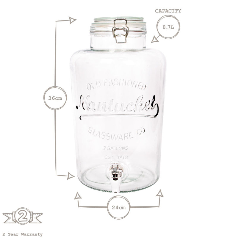 Rink Drink Glass Drinks Dispensers with Tap, 8.7L