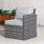 Grey Pe Rattan Seater Modular Garden Sofa Set With Waterproof Storage Coffee Table, Powder-coated Iron Frame-1265049583