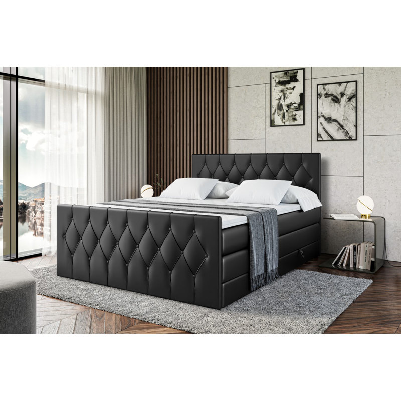 Rubyn Bed, Black, 120cm W x 200cm D