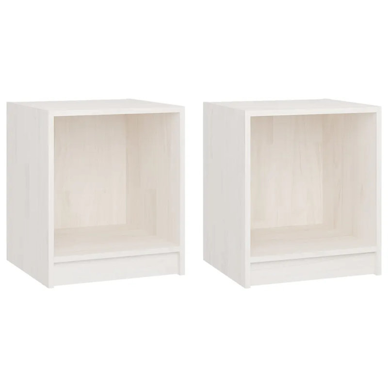 Gara 35.5cm W Solid Wood Bedside Table, White