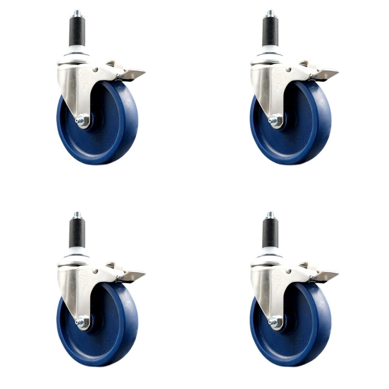 Ensemble de 4 roulettes extensibles en poly, H 5 po x l 5 po