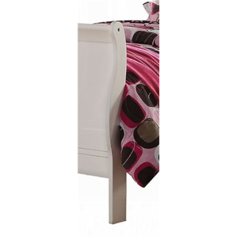 Lit à finition blanche Louis Philippe III, Beige, Grand