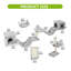  8-Piece Cat Wall Set,Light Grey