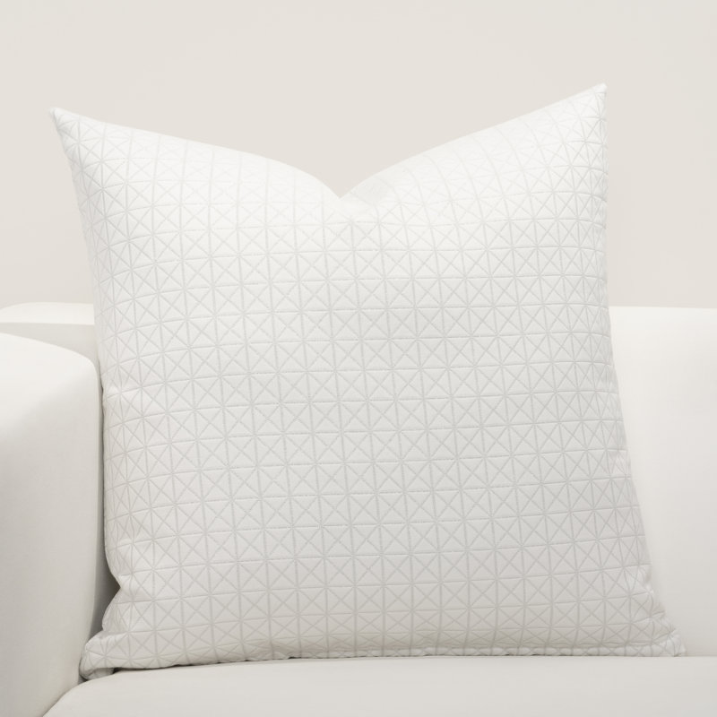 Manuscript Silver Geometric Throw Pillow, 20" x 20", Polyester/Polyfill