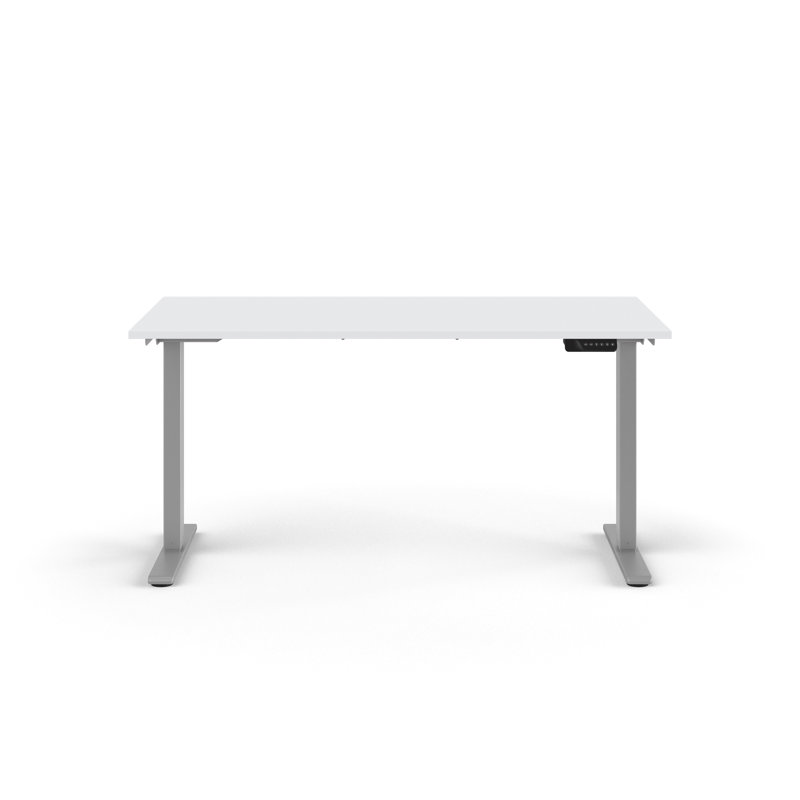eFloat Go 2.0 Height Adjustable Standing Desk, White Laminate, 60" W x 30" D