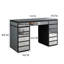 Ninian Vanity Dressing Table with 13-Drawers Glass top 130cm Wide-826015024