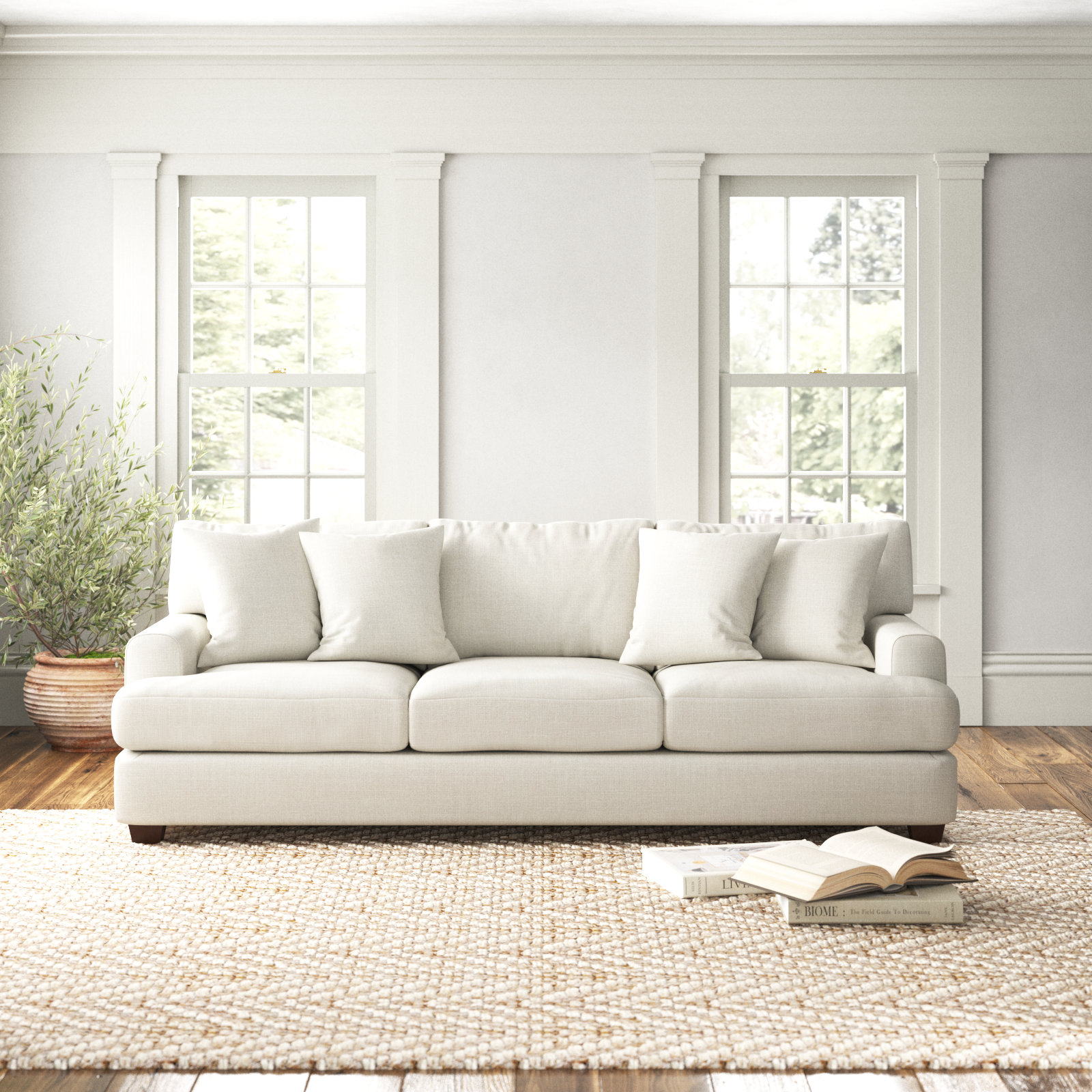 Emilio 90'' Upholstered Sofa, Conversation Pearl