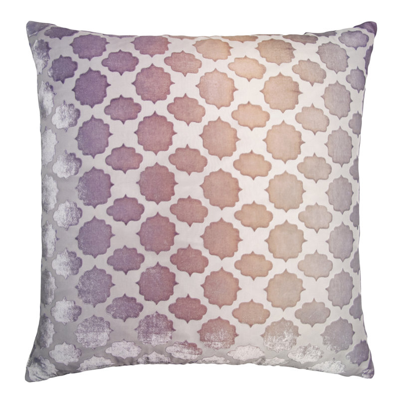 Mod Fretwork Square Velvet Pillow Cover & Insert, Opal, 22" x 22"