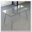 Table de salle à manger en verre, table rectangulaire moderne avec plateau en verre trempé et pieds en métal argenté, table de cuisine simpliste, table polyvalente pour le bureau personnel (0 dégât)