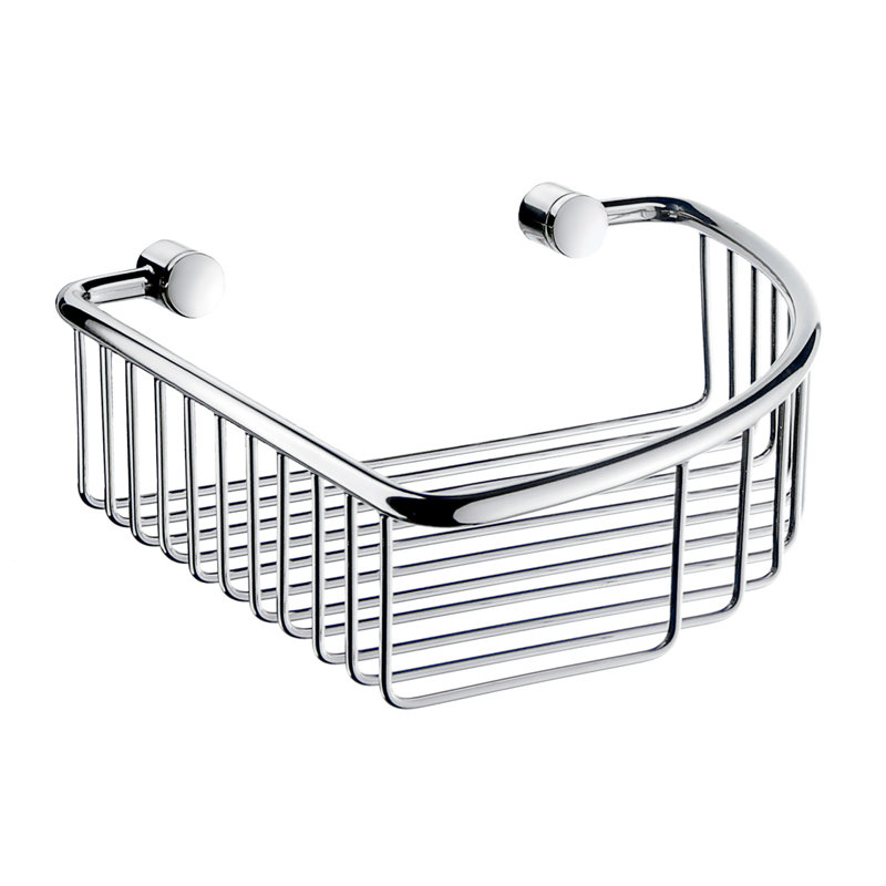 Panier de douche mural en coin , Chrome poli