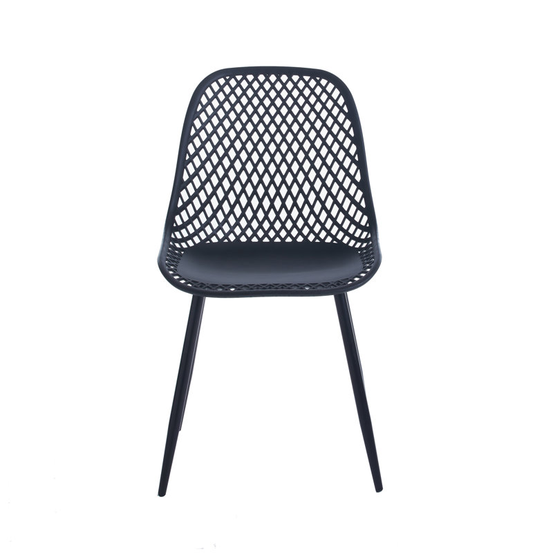 44cm H Cross Back Side Chair, Black