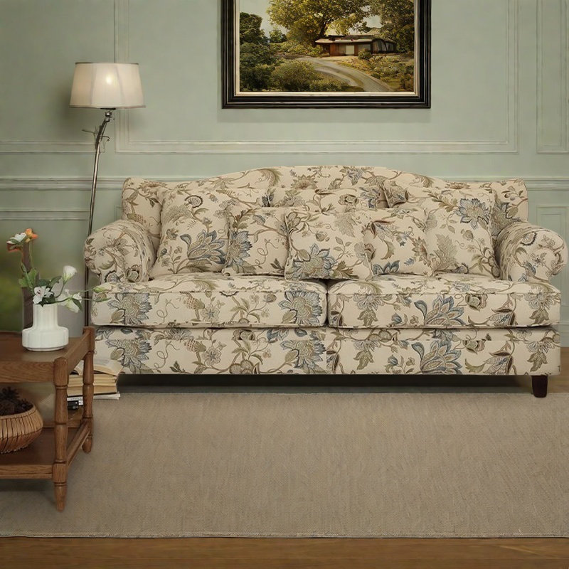 Vintage Floral Fabric Rustic  Sofa