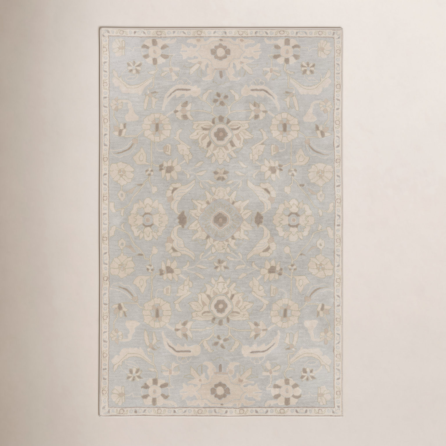 Arden Beige Hand-Tufted Wool Oriental Rug, Rectangle 5' x 8'