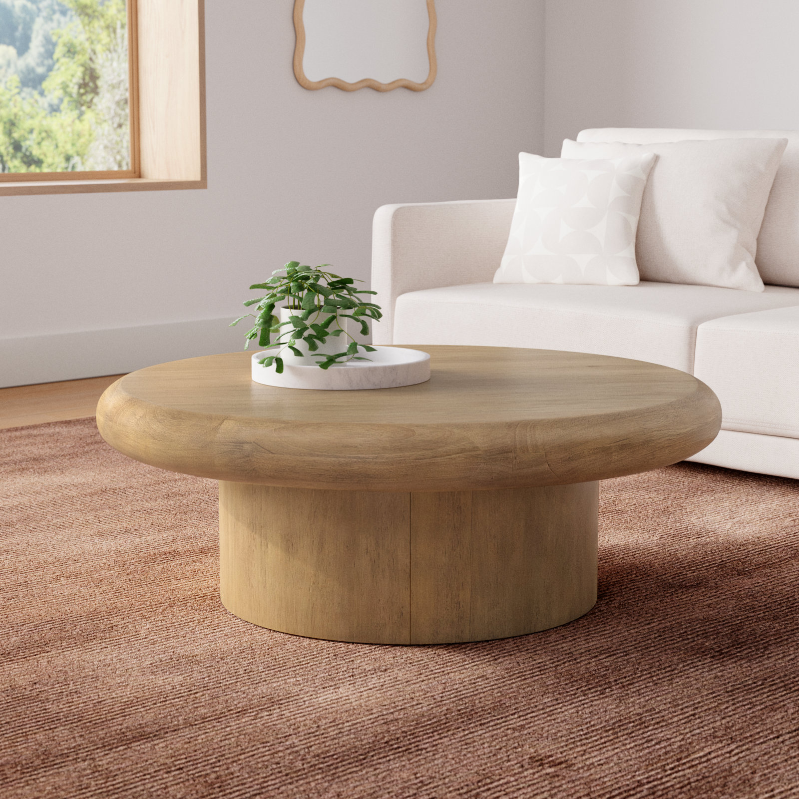 Arwin Solid Wood Single Coffee Table, Burnished Parawood