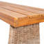 Banc d'extérieur 1 pièce en bois d'acacia, finition teck + osier brun-1039774647