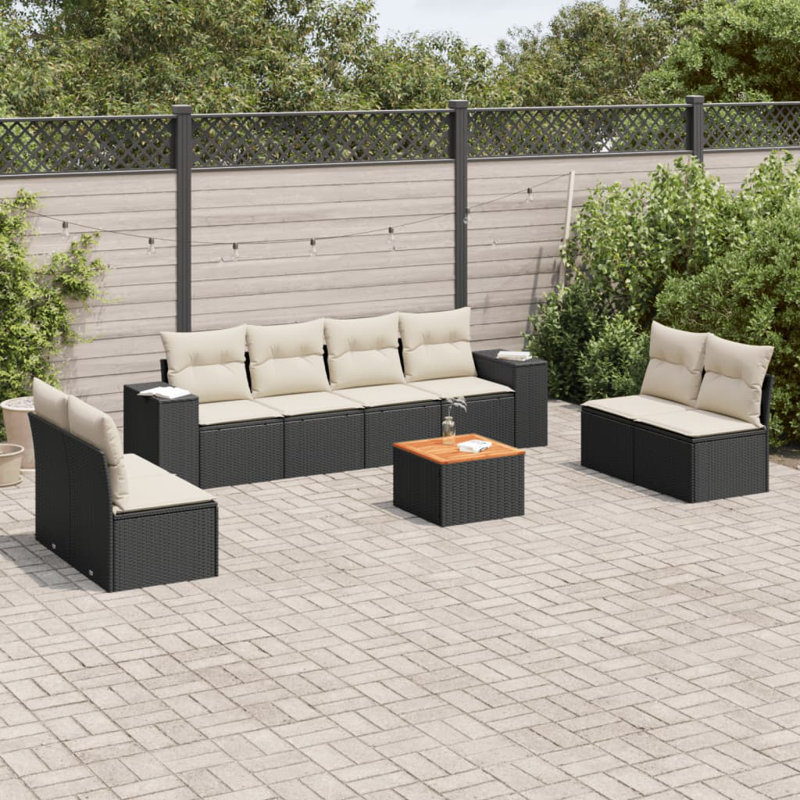 Grand canapé modulaire en rotin PE Vidaxl