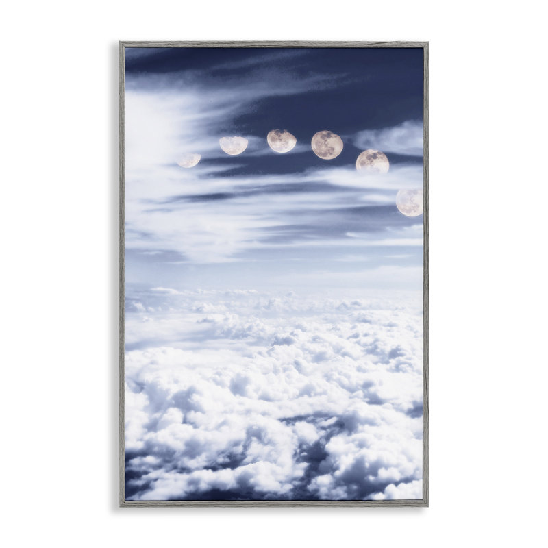 «Moon Phases Over Clouds Grey», art de la giclée par Sundance Group, H 30 po x l 20 po, Estampe numérique Farmhouse