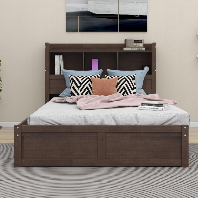 Lit plateforme avec rangement Arien, Espresso