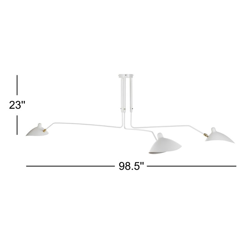 Luminaire suspendu géométrique simple à 3 lumières Quinata avec cadre en métal - Éclairage de cuisine et de salle à manger moderne