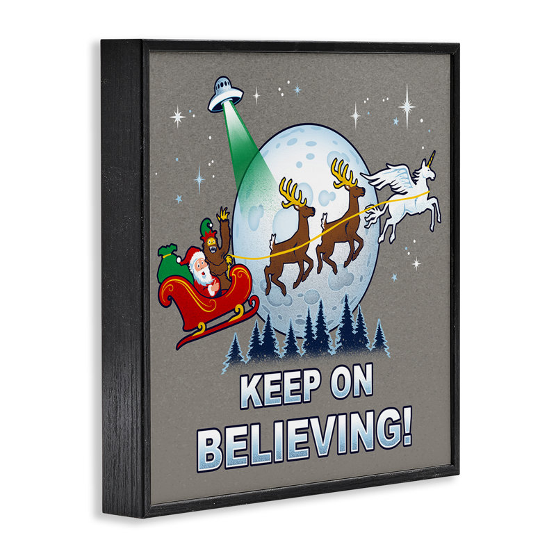 «Keep on Believing Holiday», estampe numérique encadrée par Jedco Brands, Inc., Giclée encadrée noir minuit