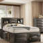 Mobilier de chambre à coucher contemporain avec lit double et tête de lit avec bibliothèque et 3 pièces-556521610-556521608
